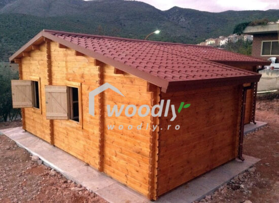Poza client Casă din lemn, 44mp, 3 camere, 6x8m, perete unic de 44mm pin nordic, DIANA