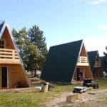 Casa lemn 37mp, terasa, mansarda, balcon, TIP A