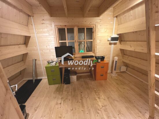 Casa lemn 37mp, terasa, mansarda, balcon, TIP A