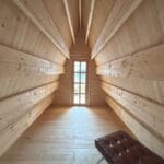 Casa lemn 37mp, terasa, mansarda, balcon, TIP A