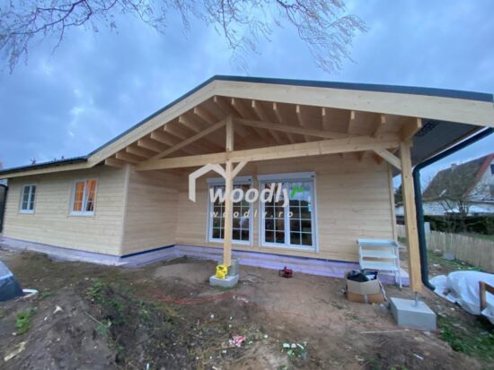 Casa lemn 68 mp, 6 camere, perete dublu, ADELE