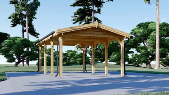 Carport, Pergola Auto din Lemn, simplu, inaltime personalizata, 18mp, 3x6 CLASSIC