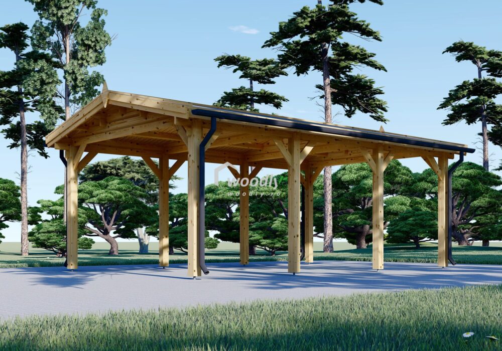 Carport, Pergola Auto din Lemn, simplu, inaltime personalizata, 18mp, 3x6 CLASSIC