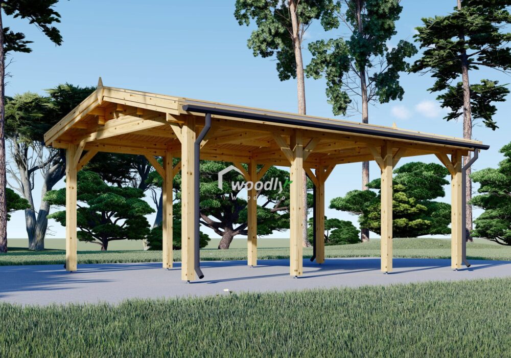 Carport, Pergola Auto din Lemn, simplu, inaltime personalizata, 18mp, 3x6 CLASSIC