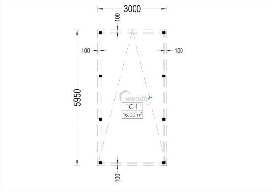 Proiect Carport simplu, Pergola Auto din Lemn, acoperis plat, 18mp, 3x6 MODERN