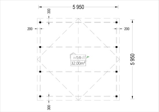 Proiect Carport, Pergola Auto din Lemn, dublu, inaltime personalizata, 36mp, 6x6 CLASSIC DUO