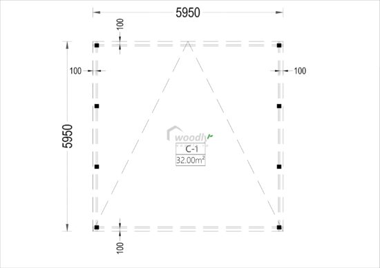 Proiect Pergola dubla Auto din lemn cu acoperis plat, 36mp, 6x6 MODERN DUO