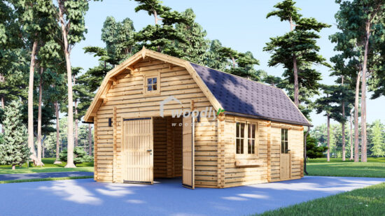 Garaj din lemn Pin Nordic, 5x6m, 30mp, perete de 44mm, MISSISSIPPI