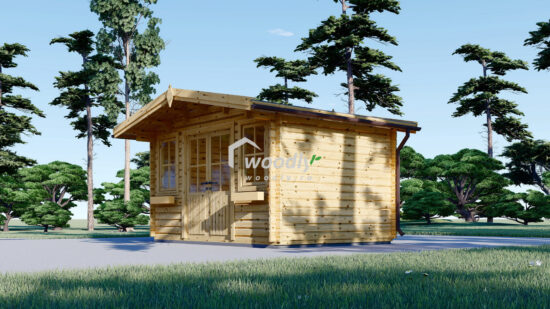 Căsuță de grădină din lemn, 12mp, o camera, 4x3m, perete unic 44mm, OLYMP