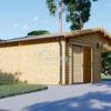 Garaj din lemn cu carport, 7x6m, 42mp, perete de 44mm, MULTI