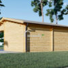 Garaj din lemn cu carport, 7x6m, 42mp, perete de 44mm, MULTI