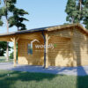 Garaj din lemn cu carport, 7x6m, 42mp, perete de 44mm, MULTI
