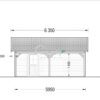 Proiect Garaj din lemn cu carport, 7x6m, 42mp, perete de 44mm, MULTI