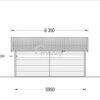 Proiect Garaj din lemn cu carport, 7x6m, 42mp, perete de 44mm, MULTI