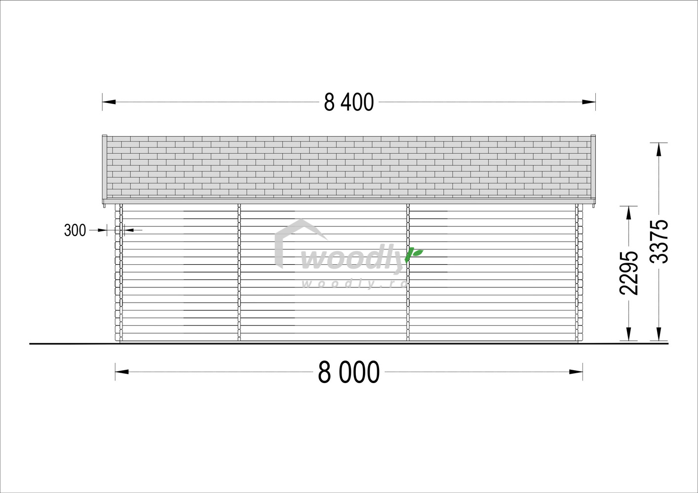 Proiect Garaj din lemn dublu cu magazie, 8x6m, 48mp, perete de 44mm, TWIN
