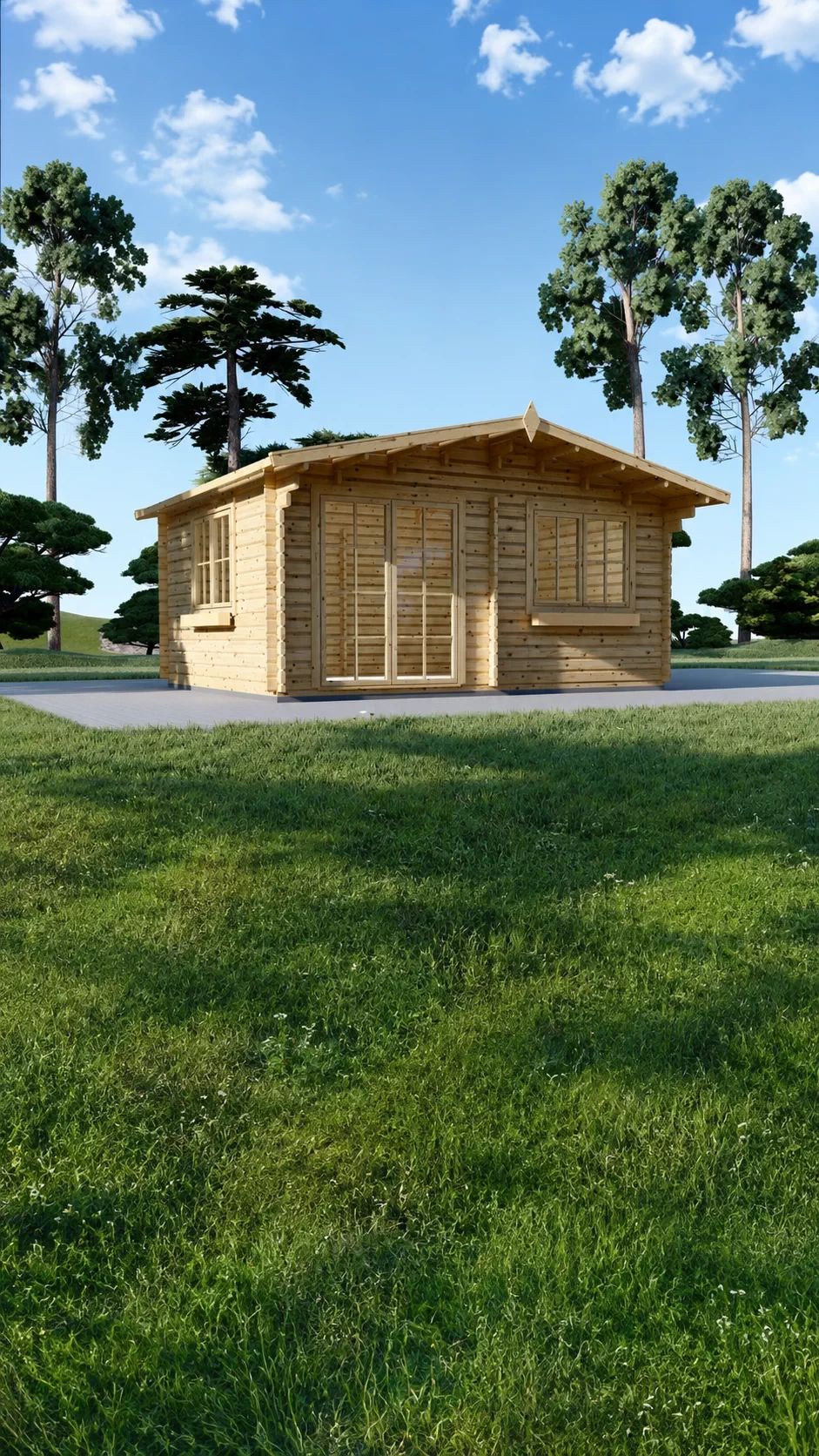 Căsuță de grădină din lemn modulară cu 1 camera, prefabricată, neizolata, pin nordic Finlanda, WISSOUS