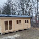 Foto client Căsuță de grădină din lemn, 20mp, 2 camere, perete unic de 44mm, 7x3m, ELEONORA