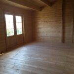 Foto client Casă din lemn izolată, 114mp, veranda, 8 camere, baie, perete dublu de 44mm + Izolație + 44mm, 6x19m BOSTON