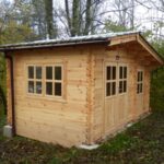 Foto client Căsuță de grădină din lemn de pin, 13mp, 2 camere, magazie, perete unic de 34mm, 5x3m, BENINGTON