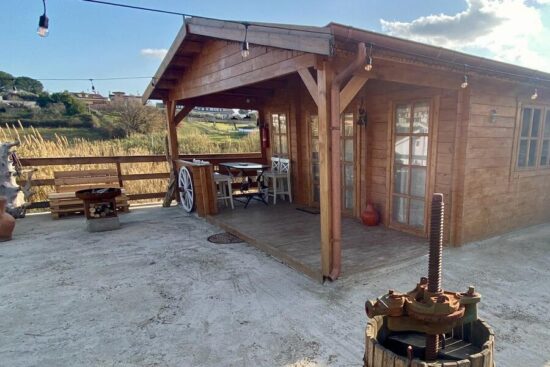 Foto client Casă din lemn izolată, 75mp, 3 camere, baie, veranda, perete dublu de 44mm + Izolație + 44mm, 13x6m, DONNA