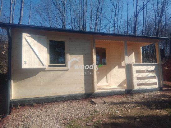 Foto client cabana din lemn cu terasa acoperita 28 mp Nanates