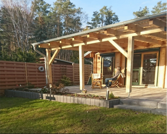 Foto client Casă din lemn 54 mp living, 2 dormitoare, baie si terasă Greta