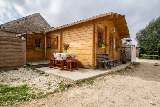 Poza client Casă din lemn, 44mp, 3 camere, 6x8m, perete unic de 44mm pin nordic, DIANA