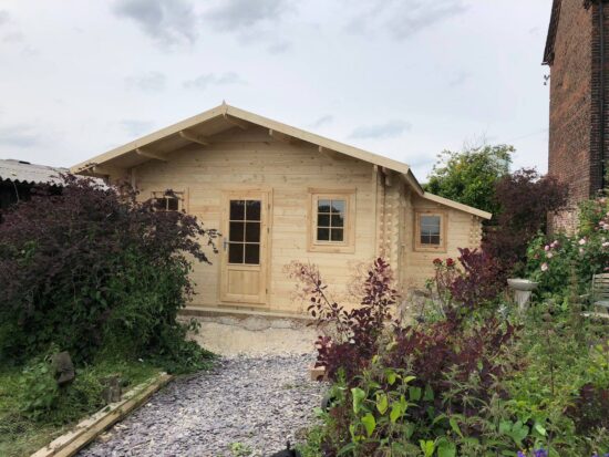 Poza client Casă din lemn, 44mp, 3 camere, 6x8m, perete unic de 44mm pin nordic, DIANA