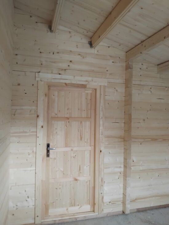 Cabană din lemn 35mp, 2 camere, baie, terasa, 6x6m, OLIVIA, montaj si vopsit de echipa Woodly in Cluj