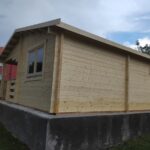 Cabană din lemn 35mp, 2 camere, baie, terasa, 6x6m, OLIVIA, montaj si vopsit de echipa Woodly in Cluj