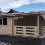 Cabană din lemn 35mp, 2 camere, baie, terasa, 6x6m, OLIVIA, montaj si vopsit de echipa Woodly in Cluj