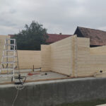 Cabană din lemn 35mp, 2 camere, baie, terasa, 6x6m, OLIVIA, montaj si vopsit de echipa Woodly in Cluj