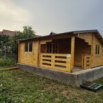 Cabană din lemn 35mp, 2 camere, baie, terasa, 6x6m, OLIVIA, montaj si vopsit de echipa Woodly in Cluj