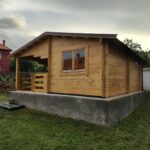 Cabană din lemn 35mp, 2 camere, baie, terasa, 6x6m, OLIVIA, montaj si vopsit de echipa Woodly in Cluj