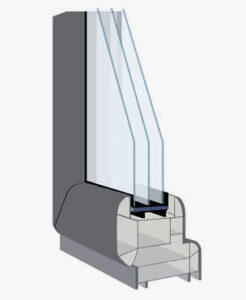 Ferestre PVC cu tripan pentru case din lemn