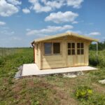 Căsuță de grădină din lemn la cheie, NATURA, modulară, 12mp, o camera, 4x3m, perete unic 44mm