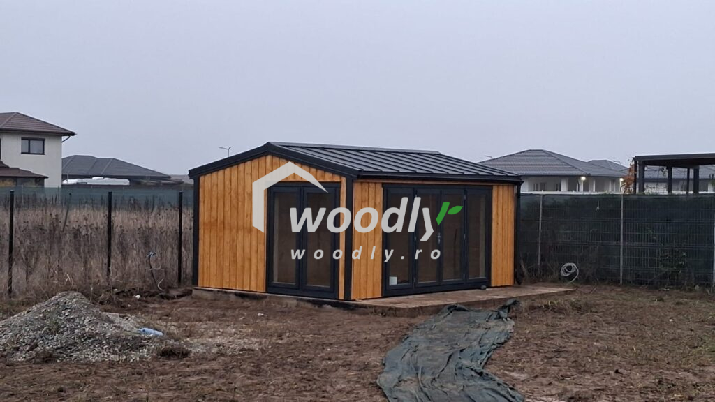 Montaj birou de gradina din lemn, model EMMY de 20 mp, Balotesti, Ilfov