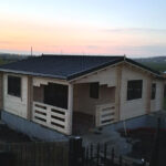 Montaj casa din lemn, izolata, model Olivia, cu veranda, baie, 2 camere, in Branesti, Ilfov