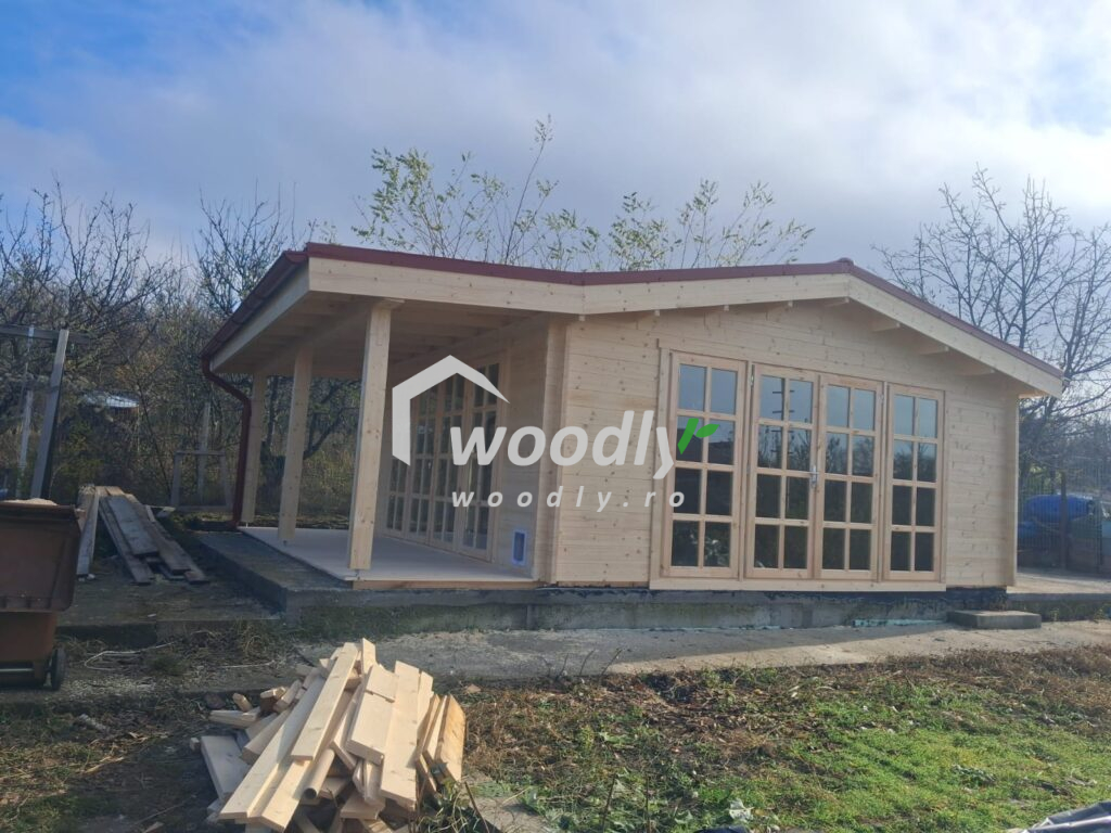 Montaj casuta de gradina din lemn, model MIA, 30mp +terasa, in Iasi