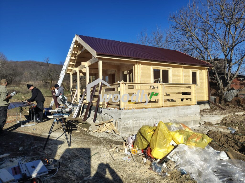 Dambovita montaj casa din lemn izolata Andra