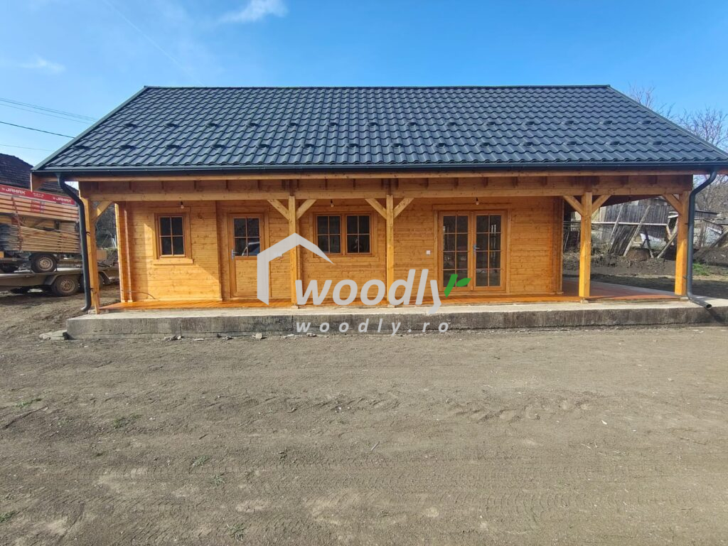 Caianu, Cluj - Montaj casă din lemn modulara, izolată, cu mansarda, Aura, 130 mp