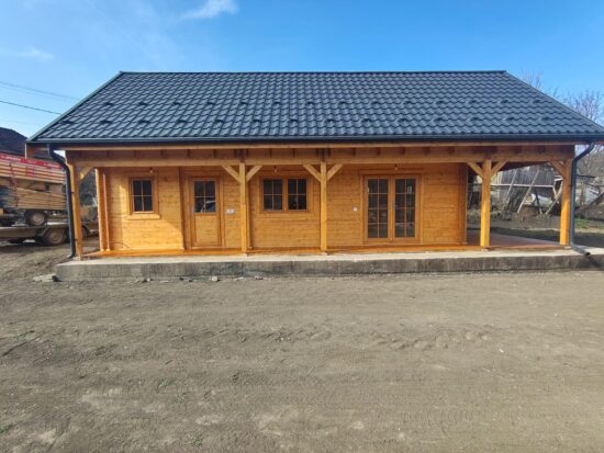 Caianu, Cluj - Montaj casă din lemn modulara, izolată, cu mansarda, Aura, 130 mp