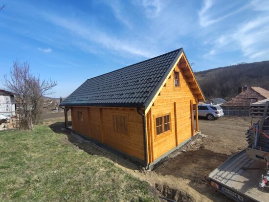 Caianu, Cluj - Montaj casă din lemn modulara, izolată, cu mansarda, Aura, 130 mp