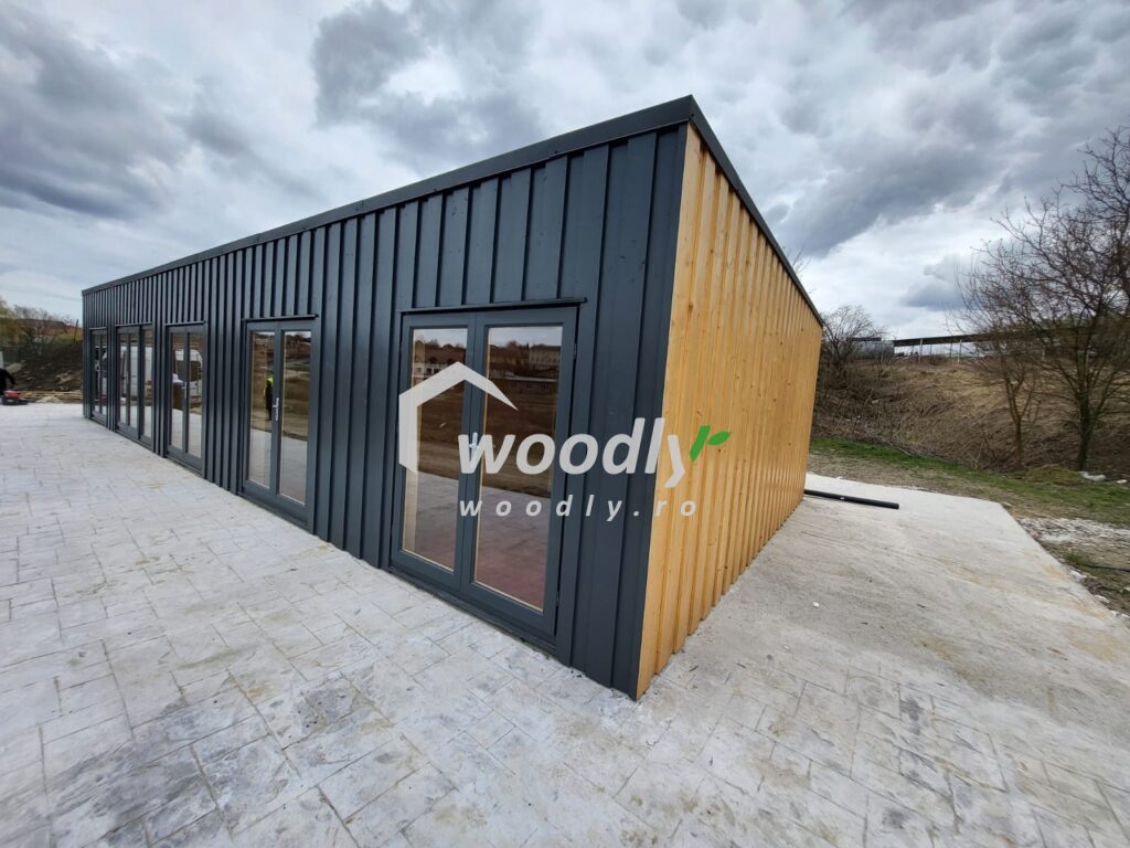 Montaj Turda, Cluj, casă din lemn la cheie BELLA 3 – 75 mp, living, 3 dormitoare, 2 bai,