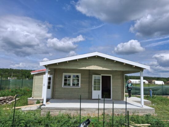 Ilfov - montaj Garaj din lemn dublu si carport simplu, 9x6m, 54mp, perete de 44mm
