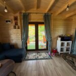 Tulcea-montaj casă din lemn modulară 52mp MIRELA living 2 dormitoare baie terasa acoperita