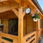 Tulcea-montaj casă din lemn modulară 52mp MIRELA living 2 dormitoare baie terasa acoperita
