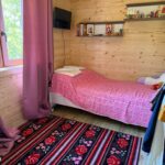 Tulcea-montaj casă din lemn modulară 52mp MIRELA living 2 dormitoare baie terasa acoperita