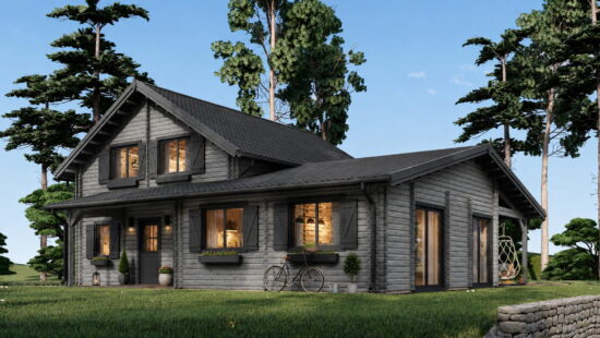 Casa modulara din lemn pin nordic la cheie prefabricata