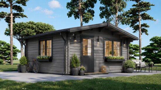Casa modulara din lemn pin nordic la cheie prefabricata